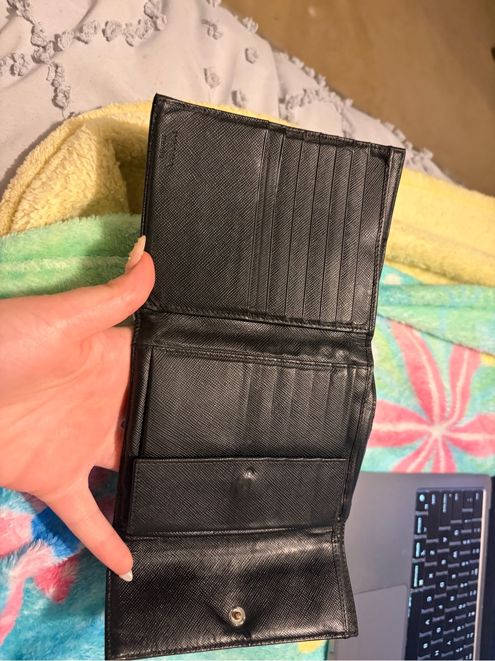 100 percent authentic Prada Black Nylon Fold Wallet - Picture 2 of 3